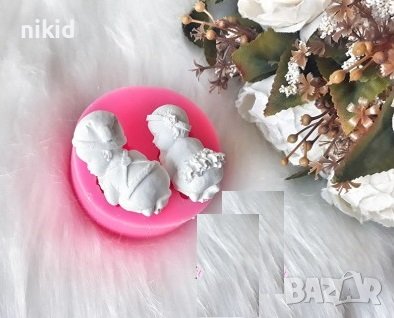 3d 2 големи бебета по гащички бебе момиче момче силиконов молд форма тесто фондан гипс шоколад пита, снимка 2 - Форми - 37742086
