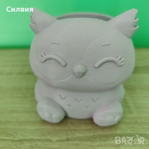 Настолен моливник „Бухалче“ , снимка 2 - Ръчно изработени сувенири - 55778619