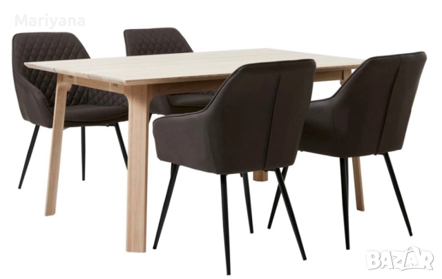 НОВИ СТОЛОВЕ / КРЕСЛА MILTON – КАФЯВА ЕКО КОЖА, снимка 2 - Столове - 52897405