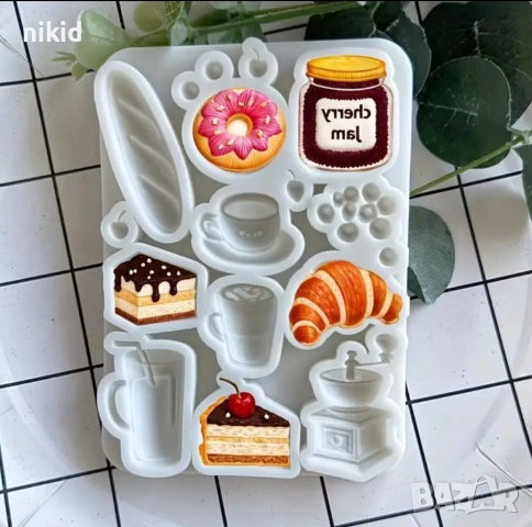храни десерти сок кроасан поничка силиконов молд форма фондан гипс декор украса, снимка 2 - Форми - 52766490