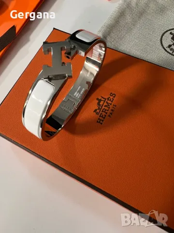 Бяла гривна Hermes, снимка 2 - Гривни - 48044091