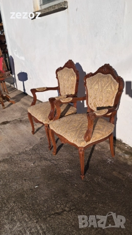 Кресла ретро масив орех №057, снимка 2 - Запалки - 52526473