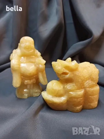 2 НЕФРИТЕНИ ПЛАСТИКИ БУДА И ДРАКОН