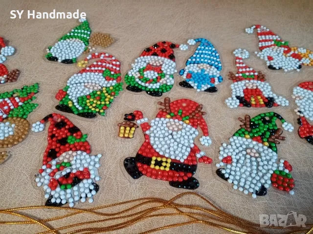 Диамантени коледни гномчета 12 броя, снимка 2 - Други - 47844341