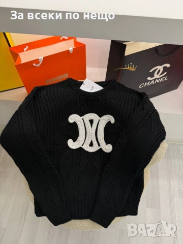 Celine Дамски Пуловер Селин - Бял Или Черен Код SK453, снимка 3 - Блузи с дълъг ръкав и пуловери - 53027830