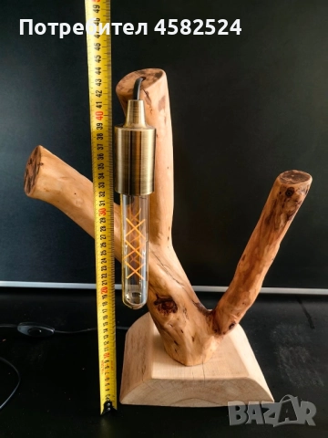 Дървена нощна лампа, рустик , снимка 4 - Други - 52511882