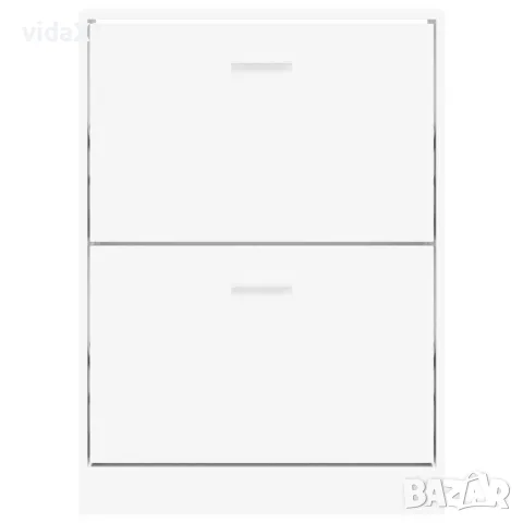 vidaXL Шкаф за обувки, бял, 59x17x81 см, инженерно дърво, снимка 4 - Шкафове - 56147100