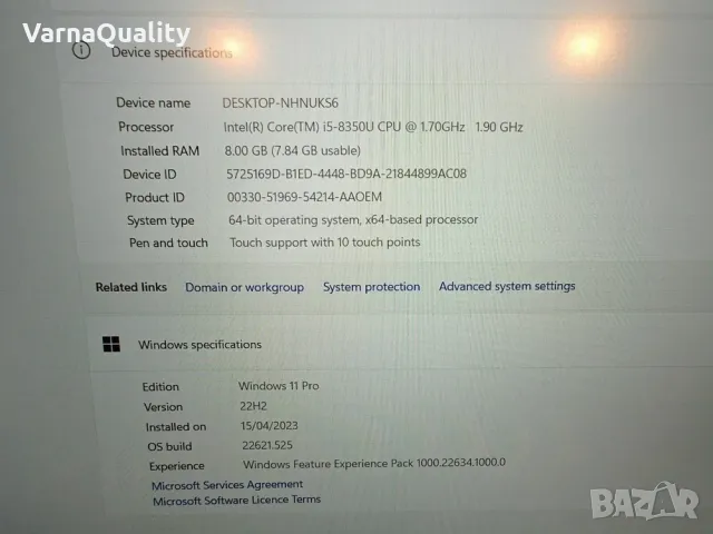 12"FHD-IPS Бърз тъчскрийн лаптоп - Lenovo X28O, 256GB SSD, i5-8350, 8GB RAM, typeC, 5ч.бат +гаранция, снимка 5 - Лаптопи за работа - 45957609