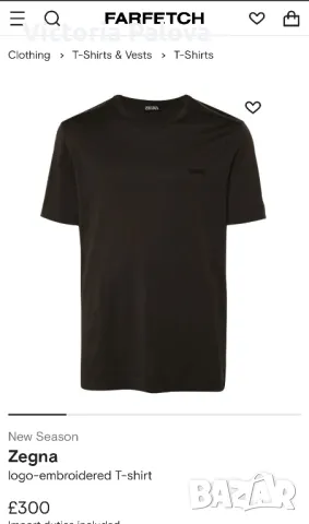 ERMENEGILDO ZEGNA  черна тениска лукс, снимка 8 - Тениски - 47363085