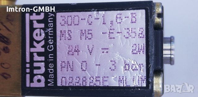  Burkert 2-посочен  електромагнитен вентил  24V /  0 - 3 бара , снимка 2 - Друга електроника - 40756532