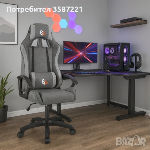 Ергономичен геймърски офис стол с лумбална и шийна опора – комфорт за игра и работа без умора, снимка 8 - Столове - 53069568