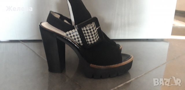 Дамски обувки, естествен велур, висок, дебел ток, снимка 7 - Дамски обувки на ток - 38044302