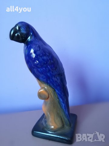 Винтидж, ретро порцеланова фигура, статуетка папагал, снимка 4 - Антикварни и старинни предмети - 37200331
