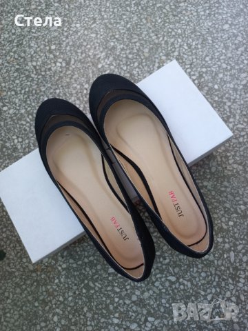 Дамски /детски обувки тип балеринки Just Fabulous, нови, с кутия, черни, снимка 3 - Дамски ежедневни обувки - 38038948