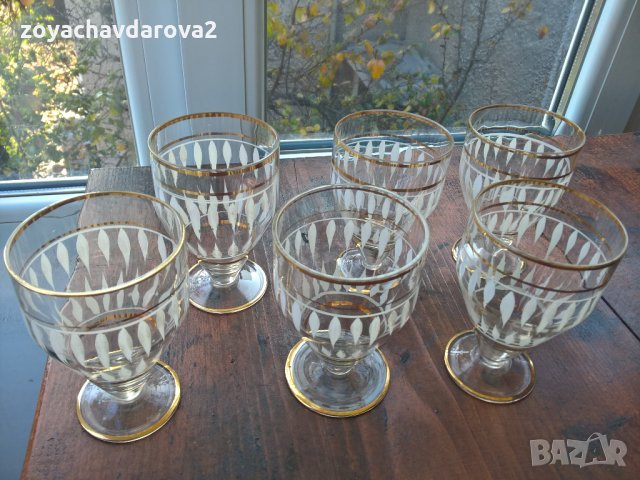 СТАР СТЪКЛЕН СЕРВИЗ ЗА РАКИЯ, ВИНО И ДР., снимка 4 - Антикварни и старинни предмети - 31039082
