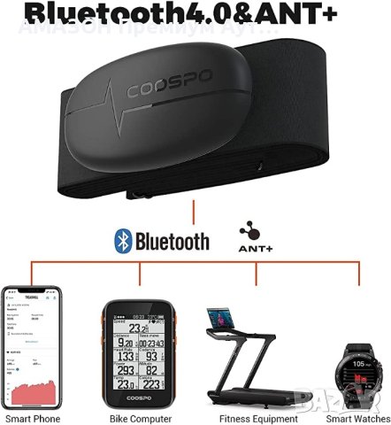 COOSPO H6 Монитор на сърдечния ритъм/Каишка за гърдите/Bluetooth 4.0 ANT+ IP67/реално време/App, снимка 5 - Уреди за диагностика - 40258193