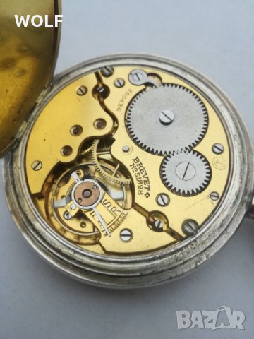 Brevet Swiss No:51828 швейцарски сребърен позлатен часовник, снимка 2 - Антикварни и старинни предмети - 31109290