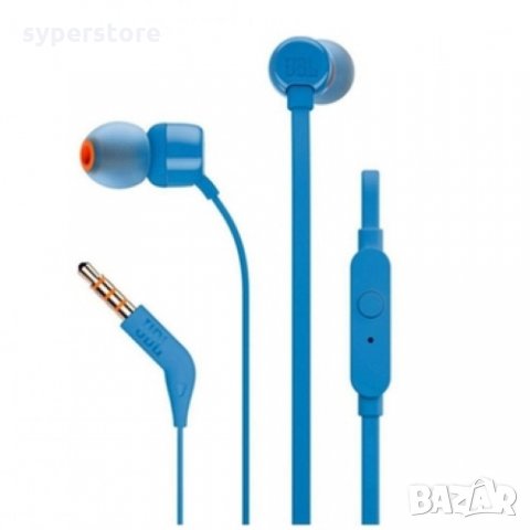 Слушалки с микрофон JBL Tune 110 Handsfree Слушалки за телефон Сини Тапи за уши In-earphone
