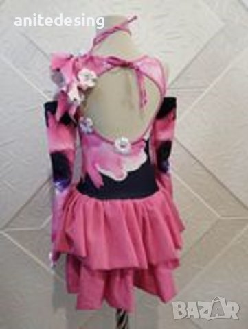 Рокля за спортни танци в цикламено, снимка 2 - Детски рокли и поли - 39744168