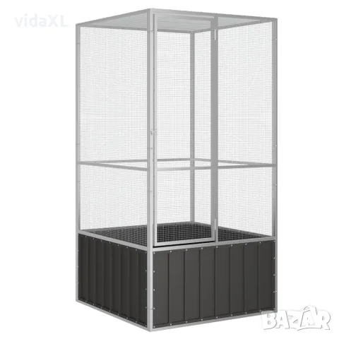 vidaXL Клетка за птици антрацит 111x107x211,5 см поцинкована стомана