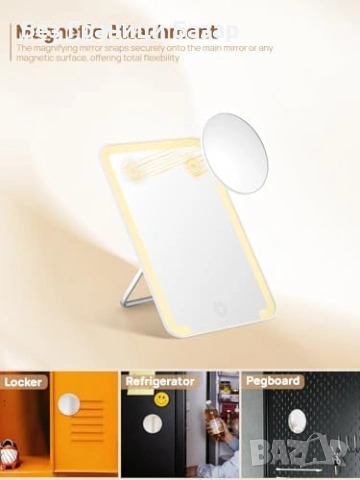 Ново преносимо настолно LED козметично огледало с 10X увеличение 3 режима светлина, снимка 5 - Други - 54050931
