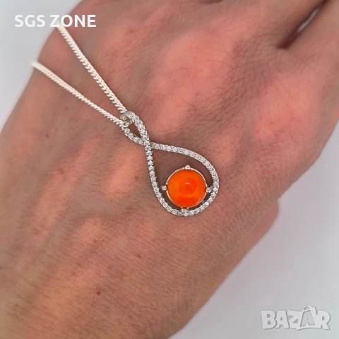 Обеци сребро 925 с естествен опал, снимка 7 - Обеци - 51272924