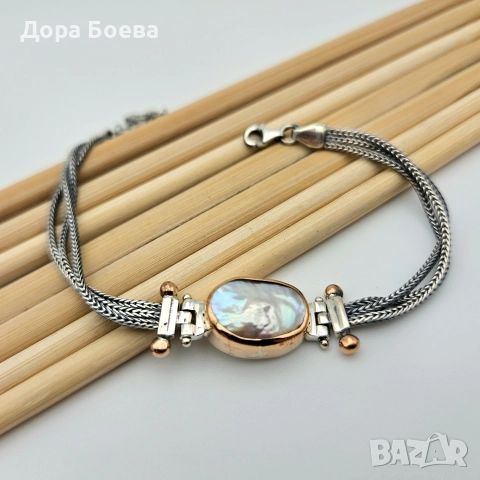 Сребърна гривна: "Кариби", снимка 2 - Колиета, медальони, синджири - 52806585