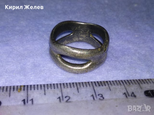 СТАР СРЕБЪРЕН АЖУРЕН ВИНТИДЖ АРТ ПРЪСТЕН ОКСИДИРАНО СРЕБРО 925 ПРОБА 40013, снимка 5 - Пръстени - 42843735