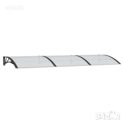 vidaXL Навес за врата, черен, 300x100 см, поликарбонат