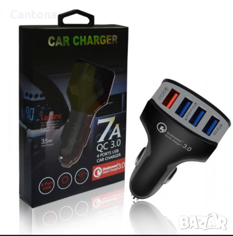Зарядно устройство за кола XZY-008 с 4 USB порта, 7A, бързо зареждане, Car Charger, 4 USB ports, fas, снимка 1