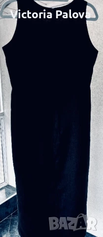 Модерна черна ленена рокля , снимка 7 - Рокли - 51139837