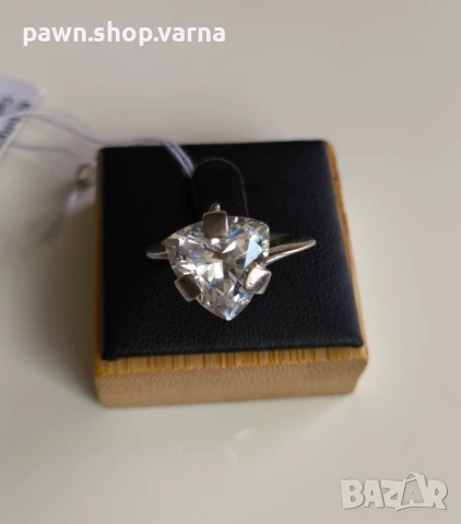 Нов сребърен пръстен 925 с фианит – 5,32 г, размер 18 мм, снимка 2 - Пръстени - 51408803