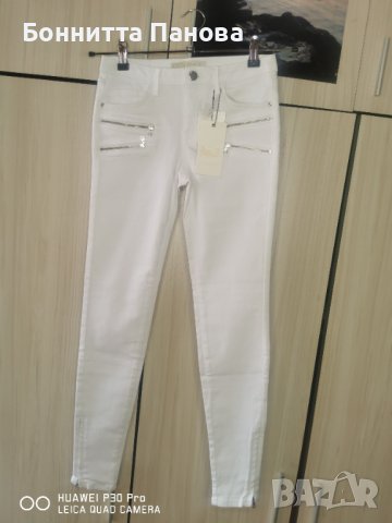 Бели дънки Zara Basic, снимка 2 - Дънки - 37316304