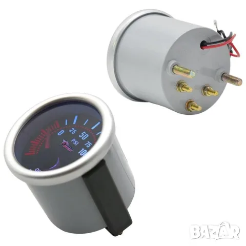 Уред за налягане на маслото 0-100 PSI 52 mm с двуцветно осветление, снимка 2 - Аксесоари и консумативи - 55865508