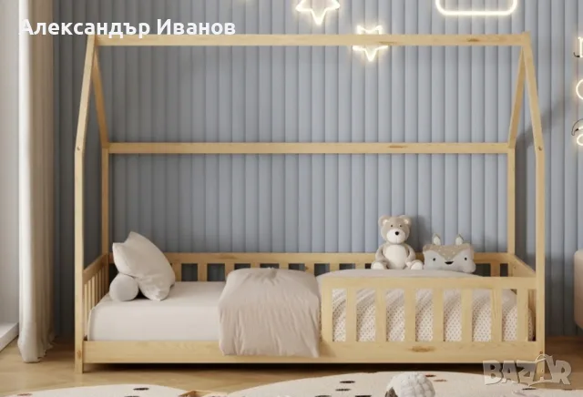 Детско Монтесори легло / легло-къщичка по поръчка / Масивно дърво , снимка 3 - Мебели за детската стая - 56188807