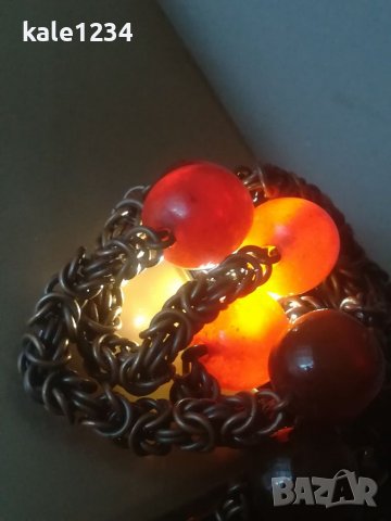 Руски накит. Кехлибар. Гердан. Колие. Синджир. Vintage. Hand made, снимка 4 - Колиета, медальони, синджири - 38157554