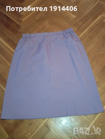 Пола елегантна лилава с плохи отпред, с подплата, прецизна изработка, , снимка 3 - Поли - 51869965