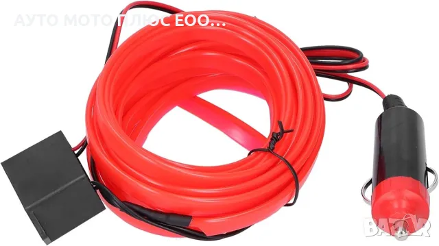 LED интериорна светеща лента за табло червена светлина 12V - 5 метра., снимка 3 - Аксесоари и консумативи - 47793492