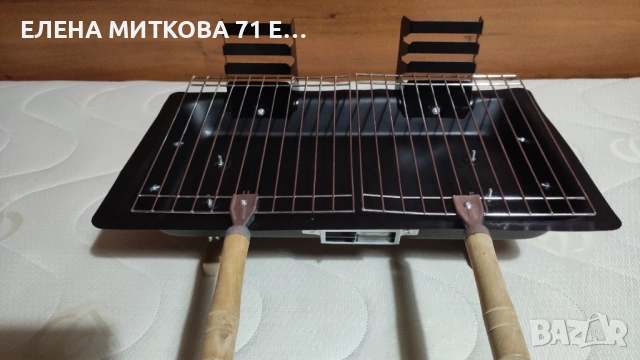 Преносимо барбекю на дървени въглища с две скари, снимка 2 - Барбекюта - 54071224
