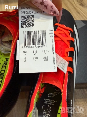 Нови оригинални бутонки adidas оPerformance PREDATOR LEAGUE L MG IG7725 ! 40,42 н, снимка 10 - Мъжки чехли - 51253950