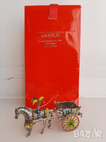 Сувенир от Палермо Сицилия сребърна сицилианска карета VASILE Palermo, снимка 12 - Арт сувенири - 52313702