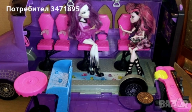 Парти-автобус с бар за кукли Монстър Хай и Барби / Monster High Bus, снимка 5 - Кукли - 53115633
