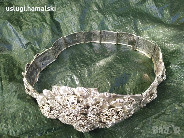 Уникален посребрен колан, снимка 2 - Антикварни и старинни предмети - 54317107