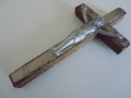 № 8463 Стар дървен кръст с метално разпятие , снимка 3