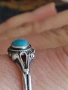 Стар сребърен пръстен с тюркоаз, снимка 2