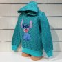 Нов детски суичър с дигитален печат Стич (Stitch) в цвят зелен меланж, снимка 3