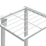 vidaXL Стойка за цветя на колела 94,5x24,5x91,5 см бяла желязо, снимка 8