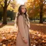 Дълга омбре перука със светъл бретон - кафяво към пепеляво русо, меки вълни, снимка 7