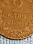 Стара монета 2 стотинки 1901г. Княжество България рядка за КОЛЕКЦИОНЕРИ 48288, снимка 3