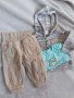 Бебешки комплект жилетка, джинси и блузки с дълъг ръкав за момче размер 68-74 см, снимка 1 - Комплекти за бебе - 40611913